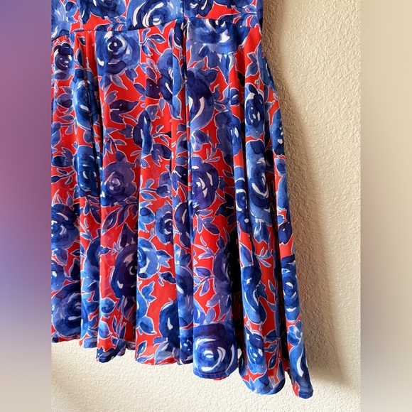 Maison Jules Blue and Red Floral Mini Dress EUC - Picture 7 of 10